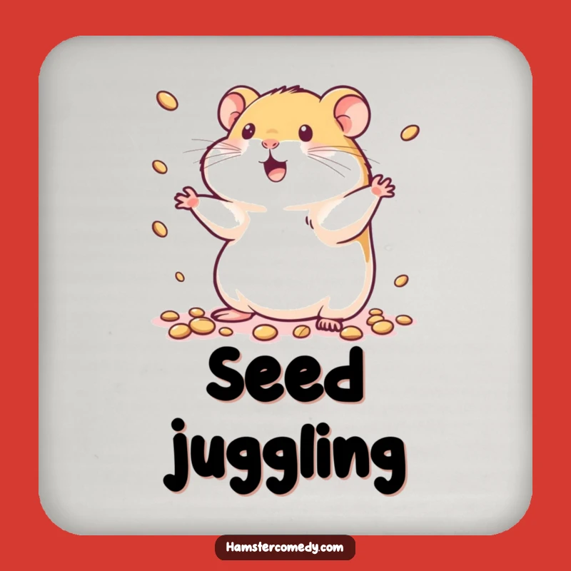 Funny Juggling Hamster Coaster Set: Cute Kawaii Playful Protection