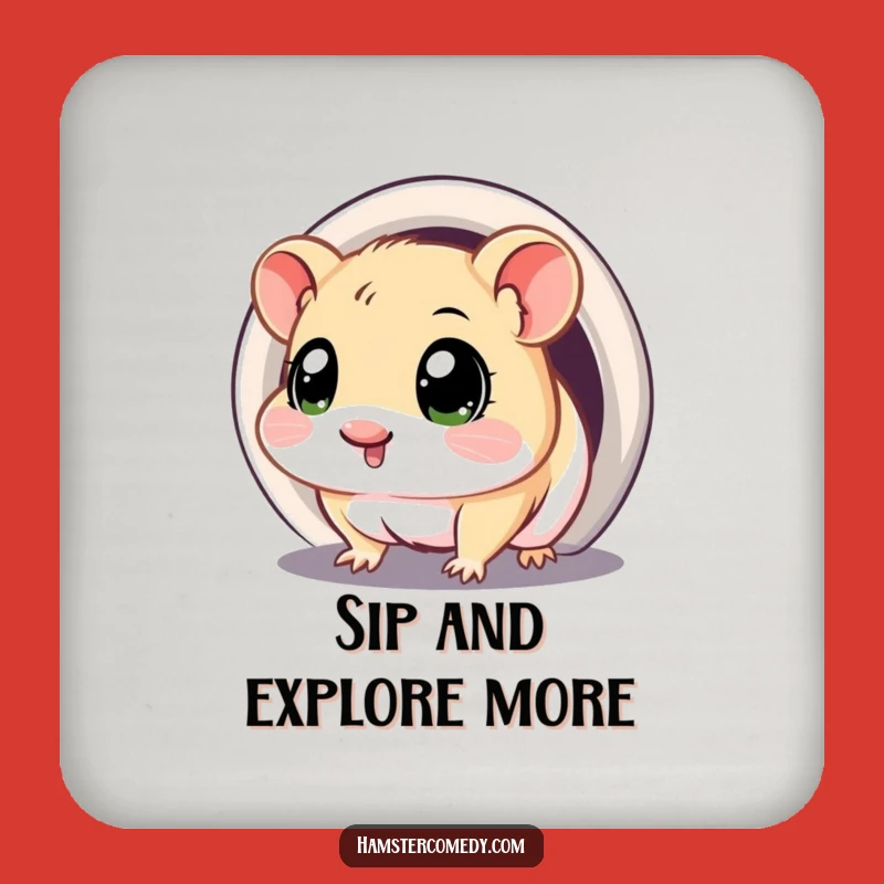 Set of Funny Kawaii Hamster Tunnel Coasters - Protect Surfaces Hilariously