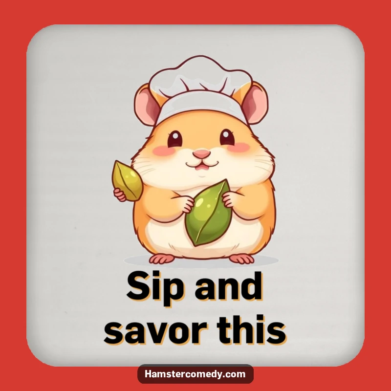 Set of Funny Kawaii Hamster Chef Coasters - Protect Surfaces Hilariously