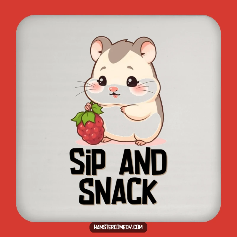 Funny Shy Hamster Berry Coaster: Protect Surfaces with Sweet Humor