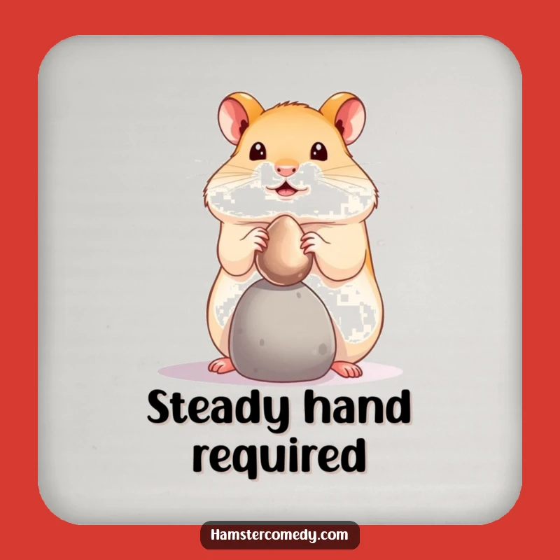 Funny Hamster Pebble Balance Coaster Set: Sip with Steady Paws