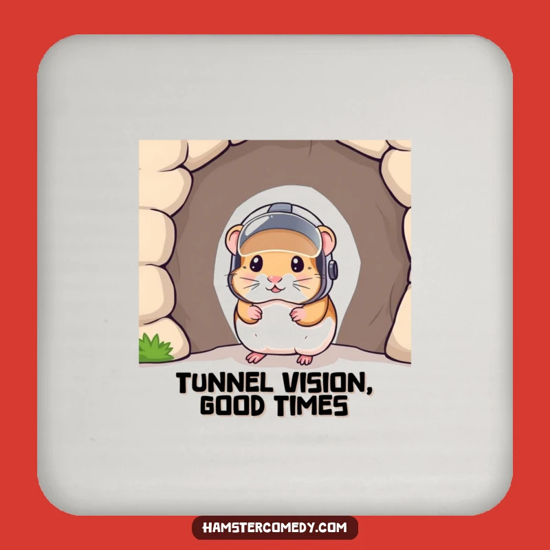 Funny Hamster Tunnel Coaster: Protect Surfaces with Rodent Explorer Humor Gift