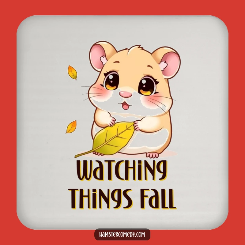 Funny Kawaii Hamster Leaf Coaster - Cute Curious Amigurumi Drink Protector