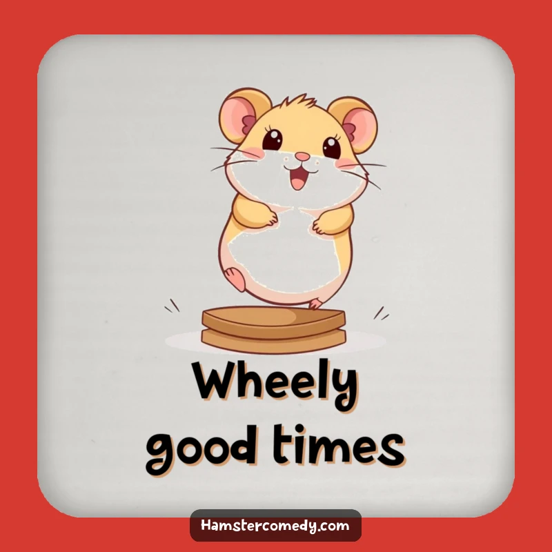 Kawaii Hamster Coasters: Protect Surfaces with Energetic Wheel Art