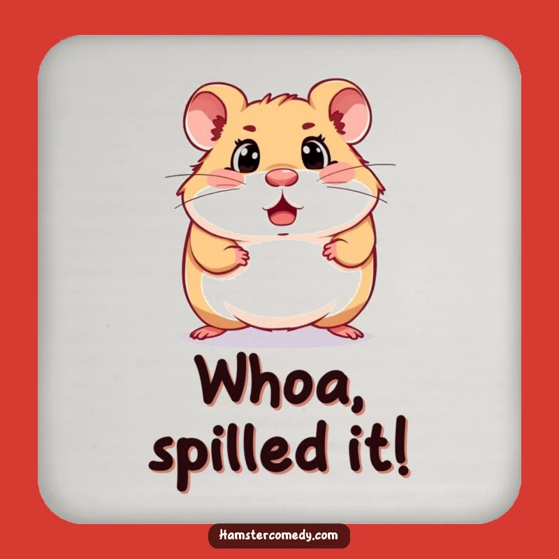 Funny Surprised Hamster Coaster Set: Protect Surfaces from Spills and Shock