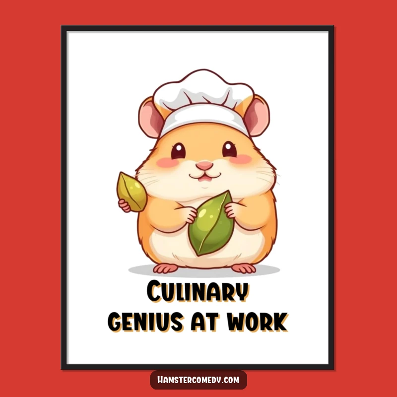 Funny Kawaii Hamster Chef Art Poster - Gourmet & Hilarious Wall Decor