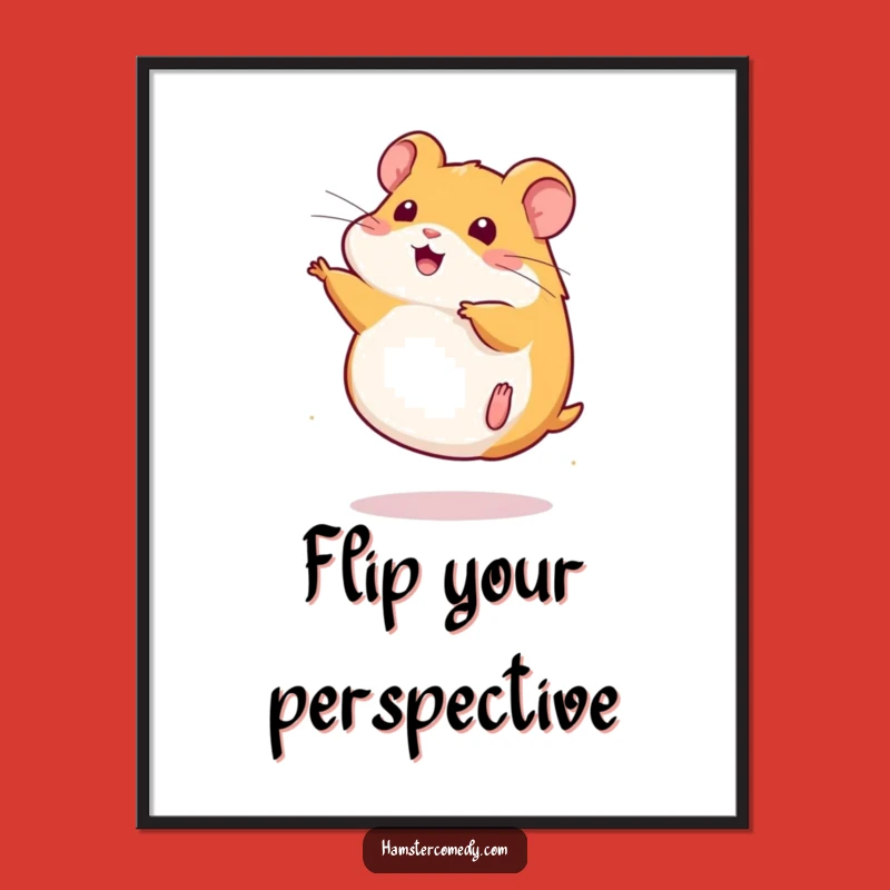 Funny Kawaii Hamster Somersault Poster: Gym Wall Art Gift