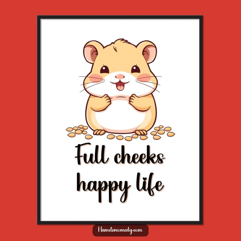 Kawaii Hamster Seed Stuffing Poster: Adorable Art for Cute Spaces