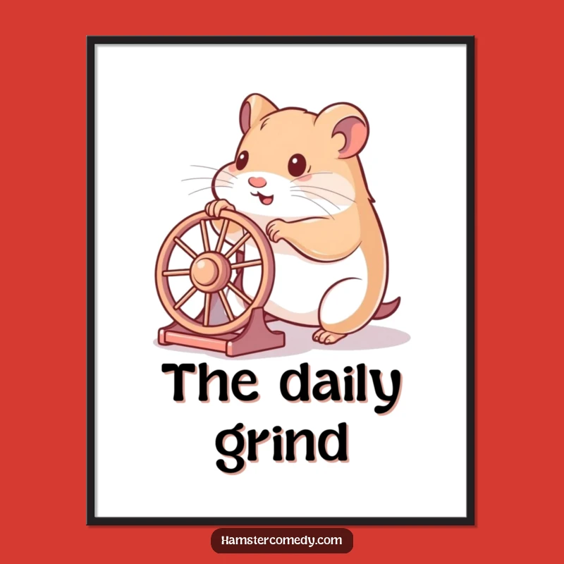 Funny Hamster Pushing Wheel Poster: Walls That Cheer for Playful Energy