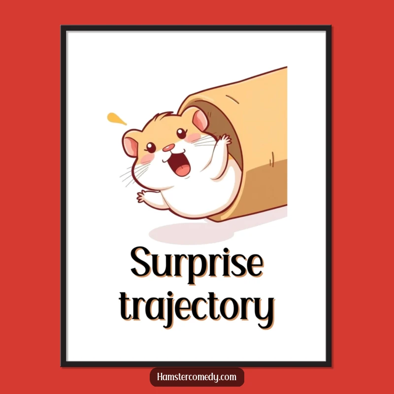 Funny Hamster Tube Slide Poster: Comical Action Art, Hilarious Wall Decor Gift