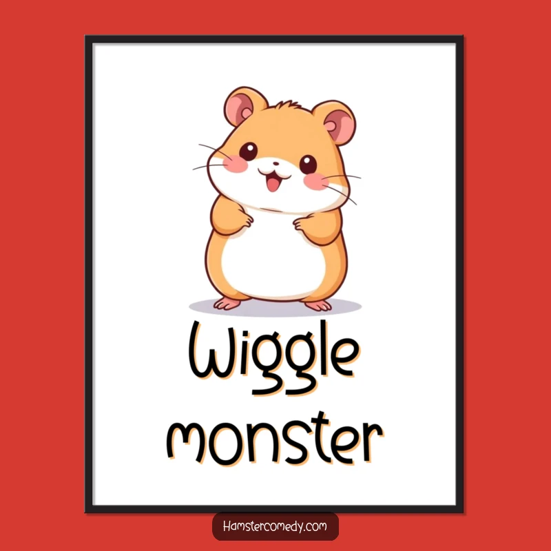Funny Kawaii Hamster Dance Poster - Cute Wiggling Amigurumi Wall Art Gift