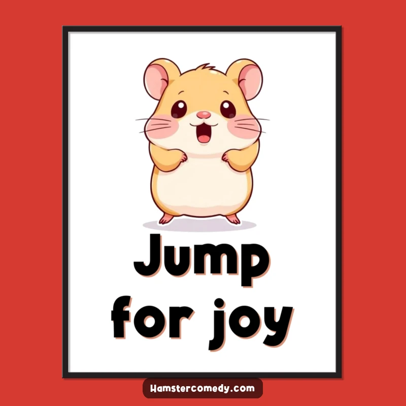 Funny Kawaii Hamster Poster - Adorable Surprised Hamster Wall Art, Unique Funny Gift Decor