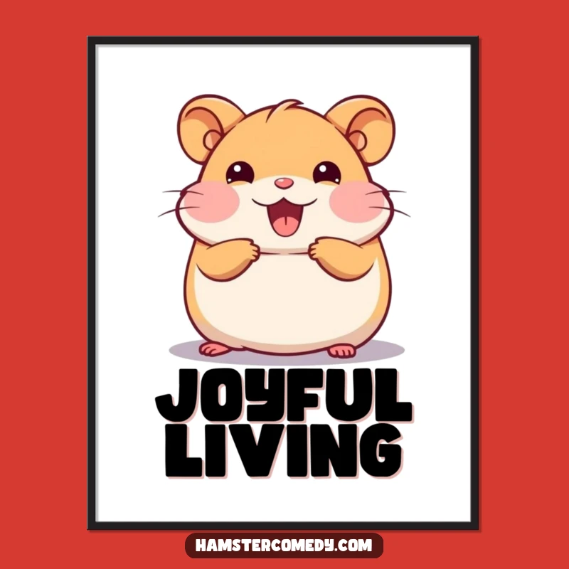 Funny Kawaii Hamster Poster: Joyful Roll, Happy Wall Art!