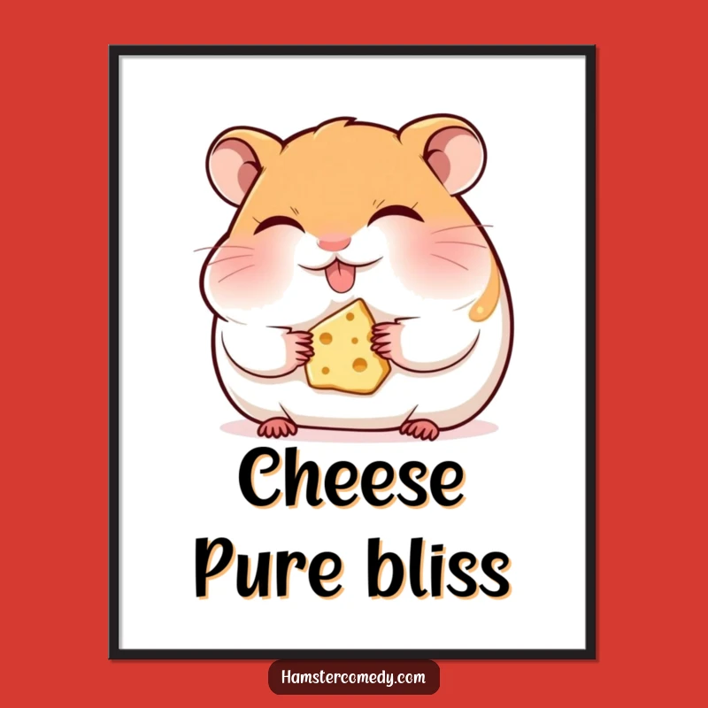 Happy Hamster Cheese Poster: Bring Tiny Delights to Your Walls