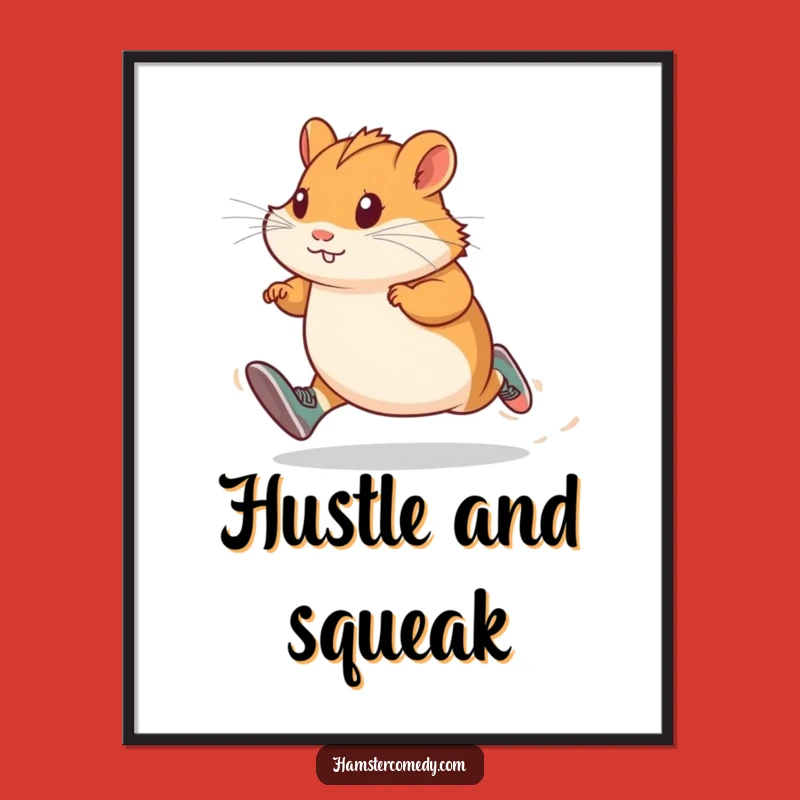 Funny Hamster Runner Poster - Motivational Decor for Athletes Gift
