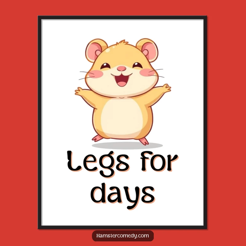 Funny Hamster Hop Poster - Adorable Pet Art, Amazing Funny Gift