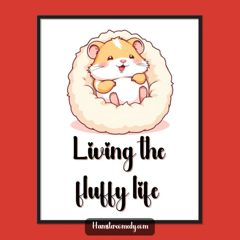 Funny Hamster Rolling Poster - Whimsical Wall Art for Hamster Enthusiasts