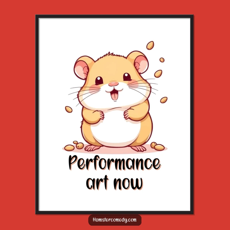Funny Kawaii Hamster Juggler Art Poster - Playful & Hilarious Wall Decor