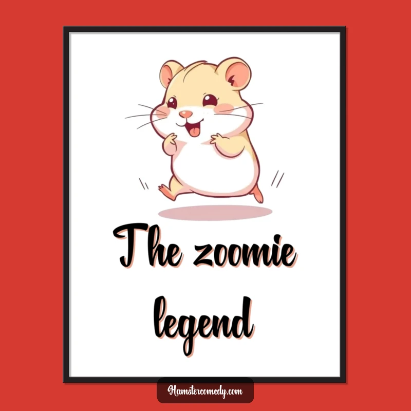 Funny Speedy Hamster Poster: Walls That Move with Humor, Featuring a Hilarious Dash, Ideal Funny Gift