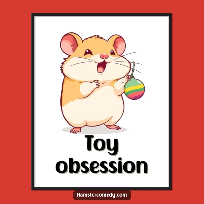Funny Hamster Toy Poster - Whimsical Art for Playful Homes