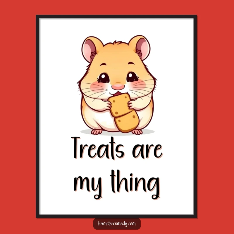 Funny Hamster Treat Poster: Admire the Joy of Deliciousness