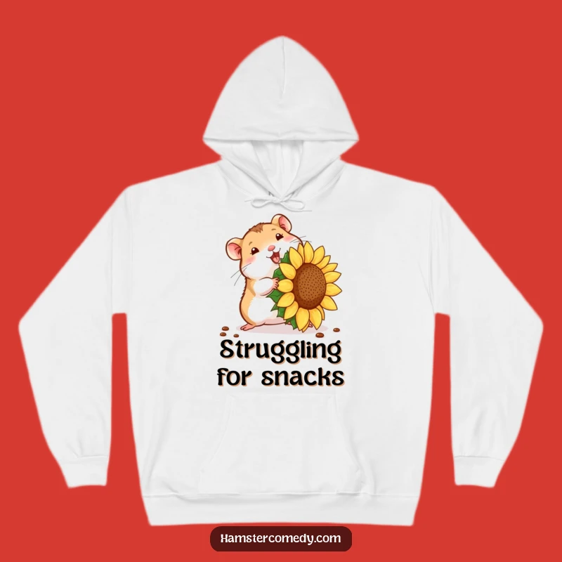Cozy Funny Hamster Seed Struggle Hoodie: Warmth and Whimsical Pet Humor