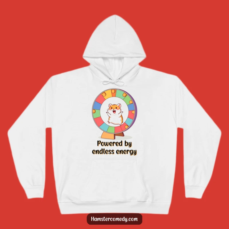 Cozy Funny Hamster Wheel Hoodie: Stay Warm with Energetic Runner's Charm