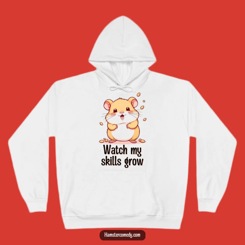 Cozy Funny Kawaii Hamster Juggler Hoodie - Warm & Hilarious Gift for Performers
