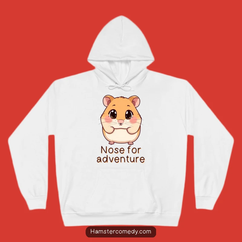 Cozy Funny Kawaii Hamster Sniffing Hoodie: Warm Curiosity Gift
