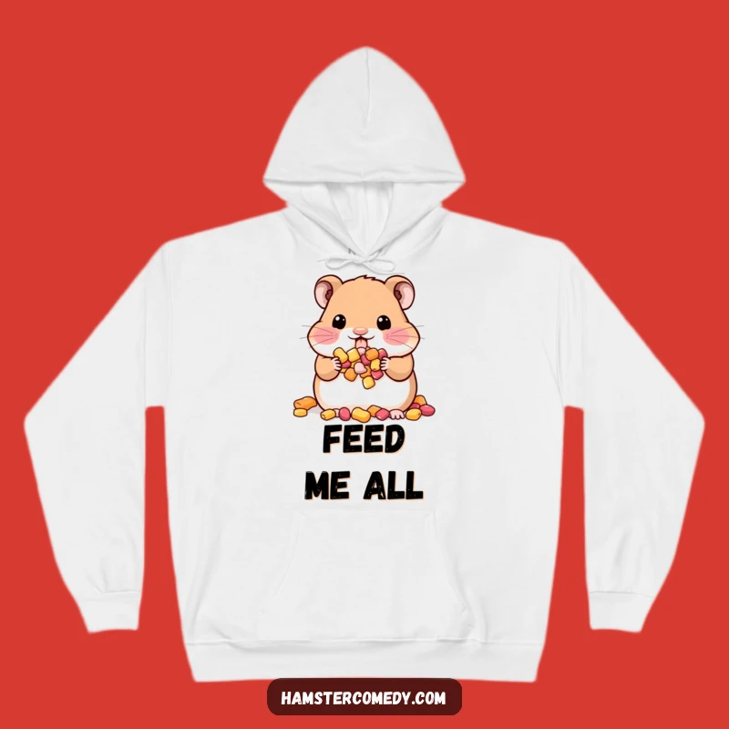 Funny Kawaii Hamster Hoodie: Cozy Snack Lover Style, Hilarious Gift for Foodies!