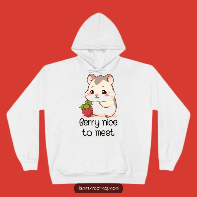 Funny Shy Hamster Berry Hoodie: Cozy & Cute Comfort with a Laugh
