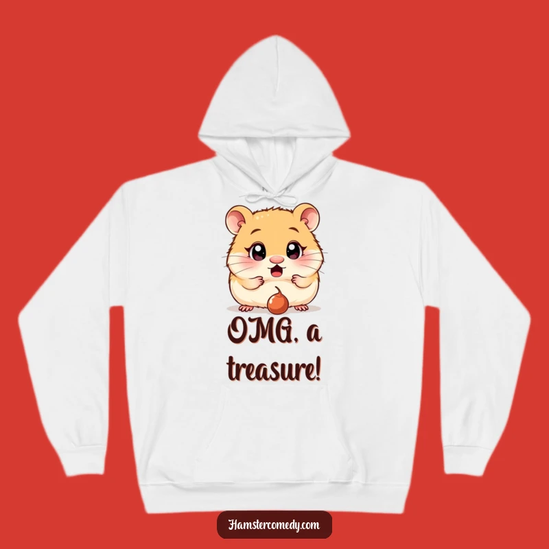 Funny Surprised Hamster Hoodie: Cozy Up with This Hilarious Wide-Eyed Design, Perfect Funny Gift