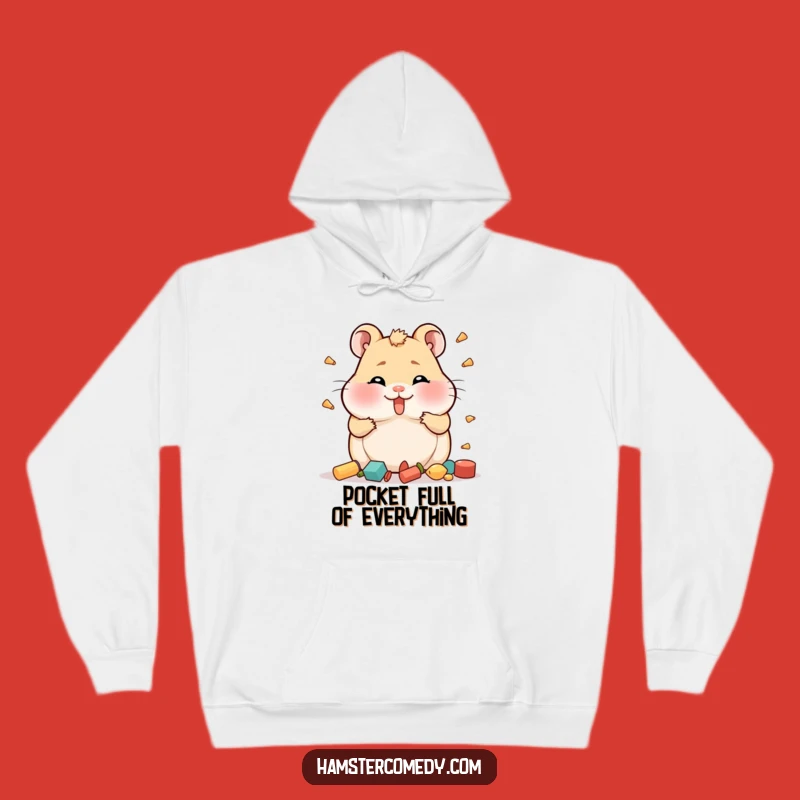 Cozy Funny Hamster Hoarder Hoodie: Stay Warm with Stuffed Cheeks and Humor