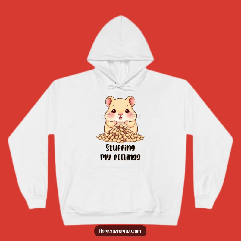 Cozy Funny Hamster Hoarding Seeds Hoodie - Warm & Comical Gift