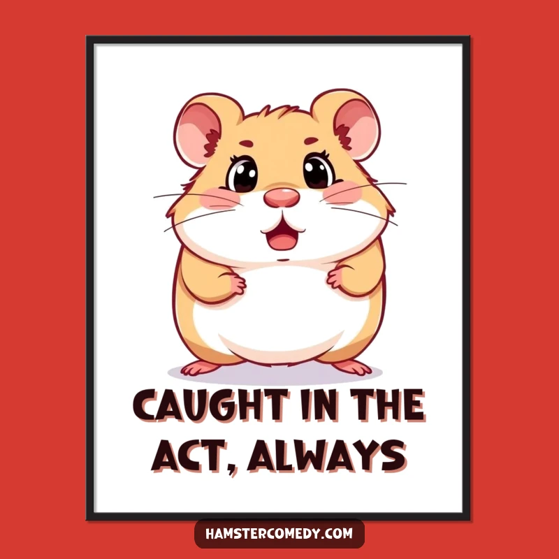 Free Printable Hamster Art: Surprised Scurry Downloadable Wall Decor, Funny DIY Gift