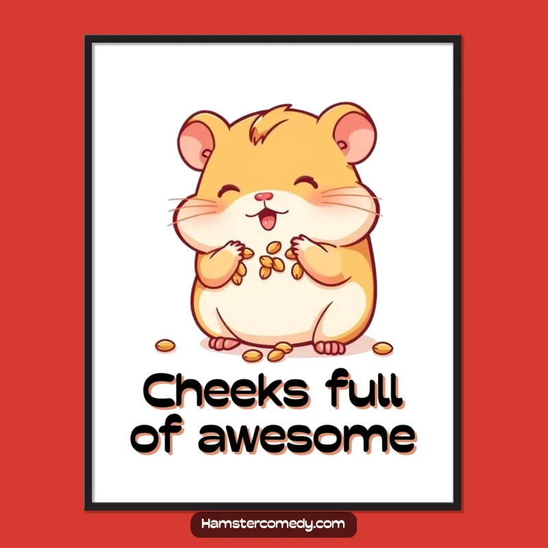 Free Printable Wall Art: Hamster Cheeky Stash, Cute Critter Downloadable Decor