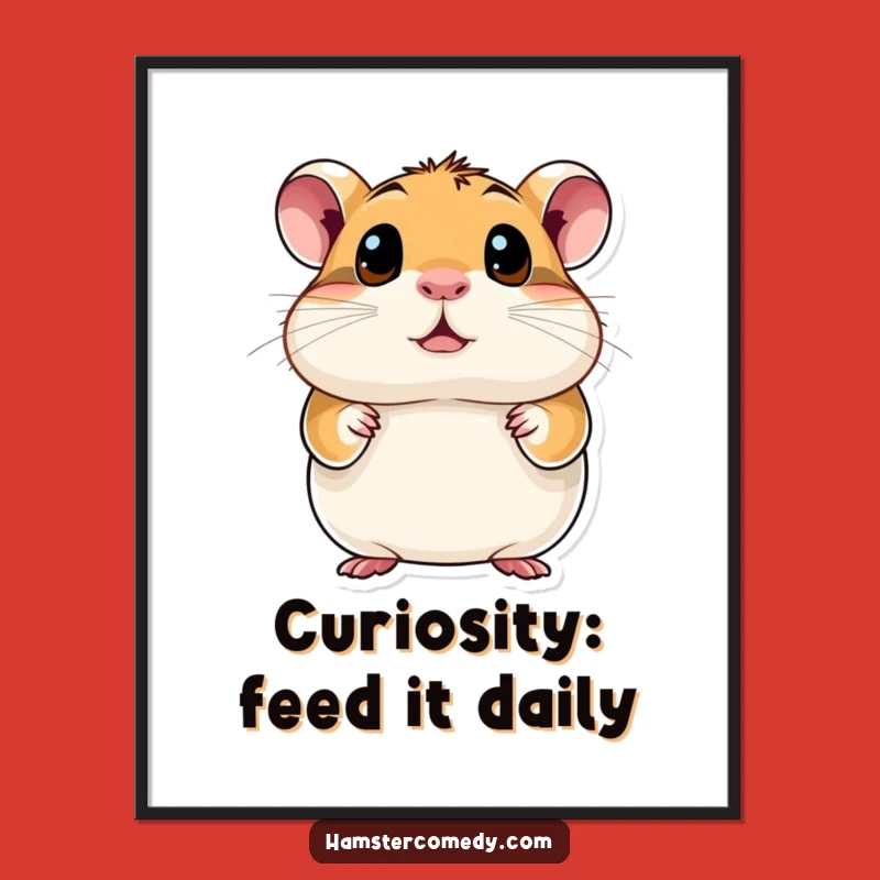 Free Printable Wall Art Curious Hamster Wide Eyes Downloadable Art Decor