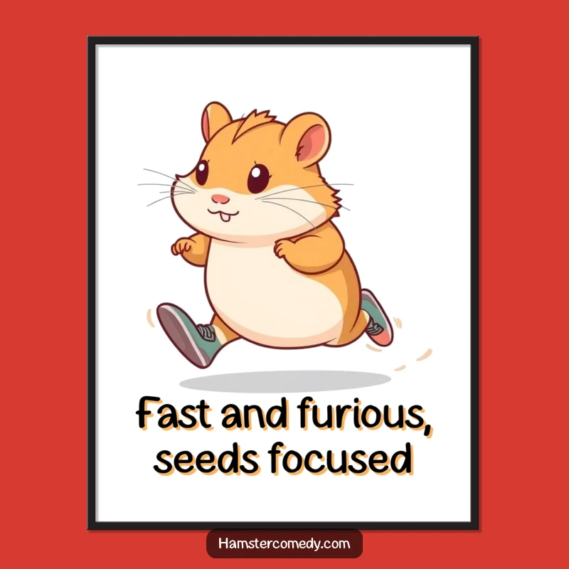 Free Printable Funny Hamster Wall Art - Running Shoes Downloadable Decor