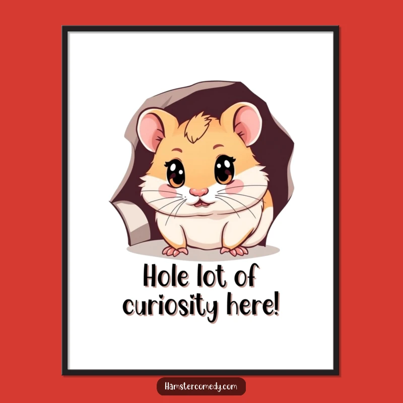 Free Printable Hamster Art: Curious Critter Downloadable Wall Decor, Funny DIY Gift
