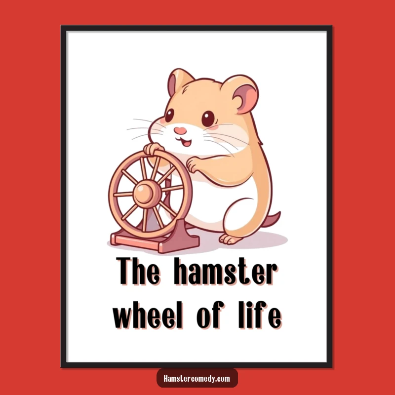 Free Printable Hamster Art: Wheel Fun Downloadable Wall Decor, Funny DIY Gift