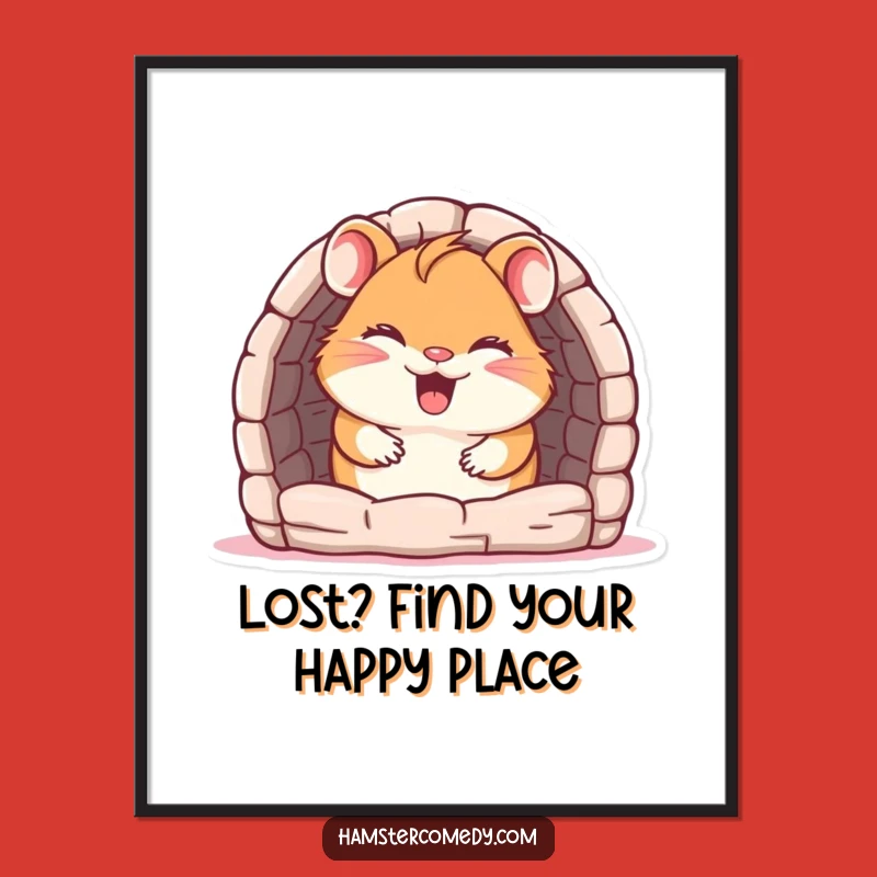 Free Printable Hamster Wall Art: Funny Giggling Maze Peeker Downloadable Decor