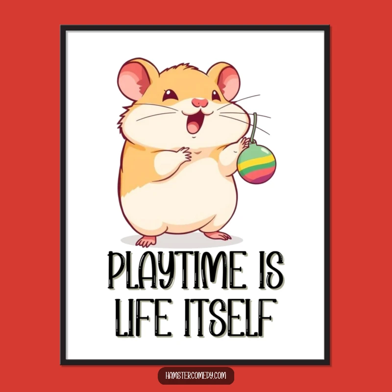 Free Printable Wall Art: Excited Hamster Toy Art, Funny Downloadable Decor