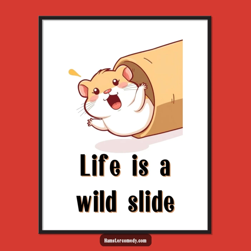 Free Printable Wall Art: Hamster Tube Slide, Comical Downloadable Art