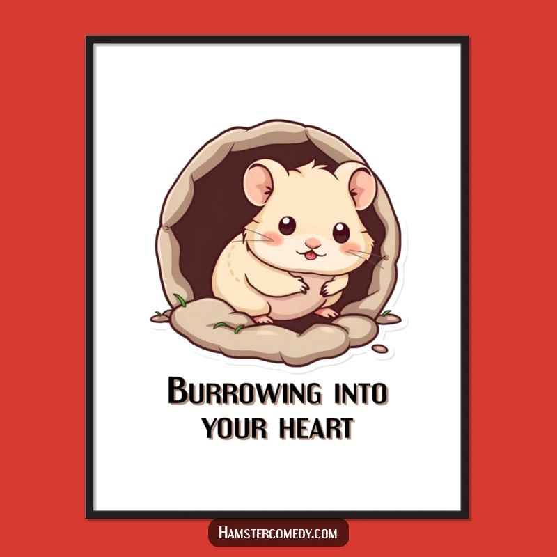 Free Printable Wall Art: Peeking Hamster, Cute Critter Downloadable Decor