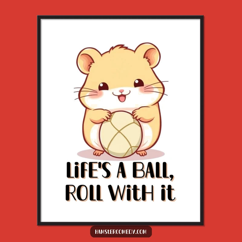 Free Printable Wall Art: Playful Kawaii Hamster Ball Fun Funny Downloadable Art