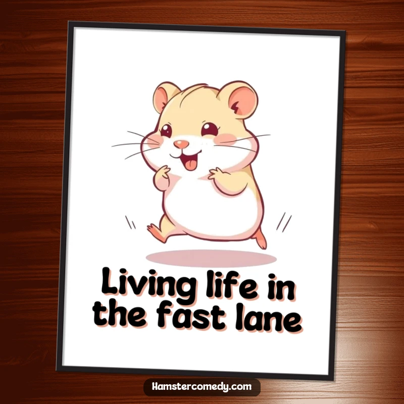Funny Free Printable Wall Art: A hamster captured mid-dash with a playful twitch, showcasing speed and silly energy in humorous art.