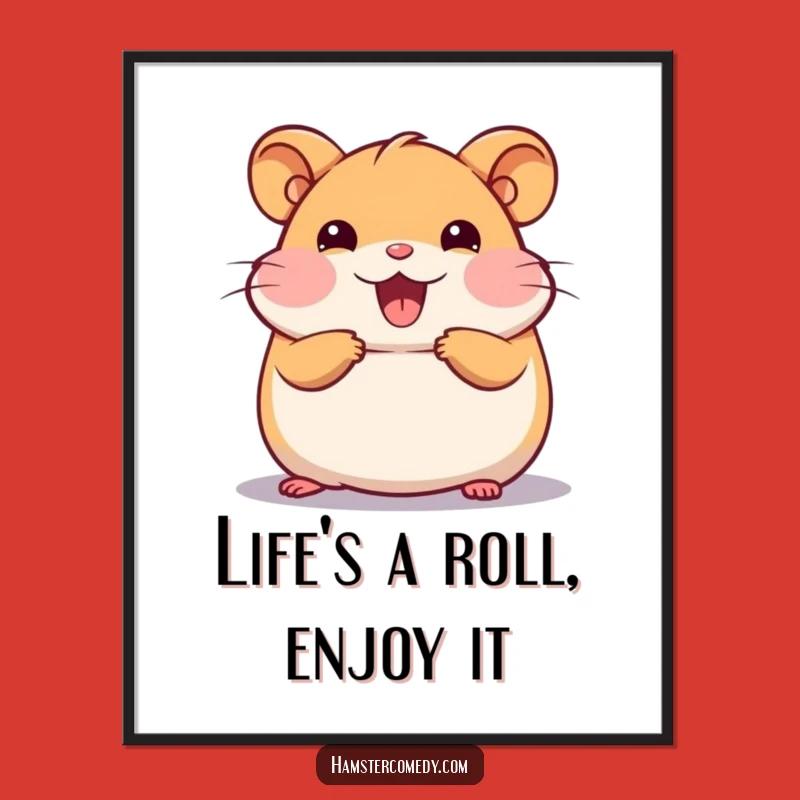 Free Printable Wall Art: Happy Hamster Roll, Playful & Funny Downloadable Decor
