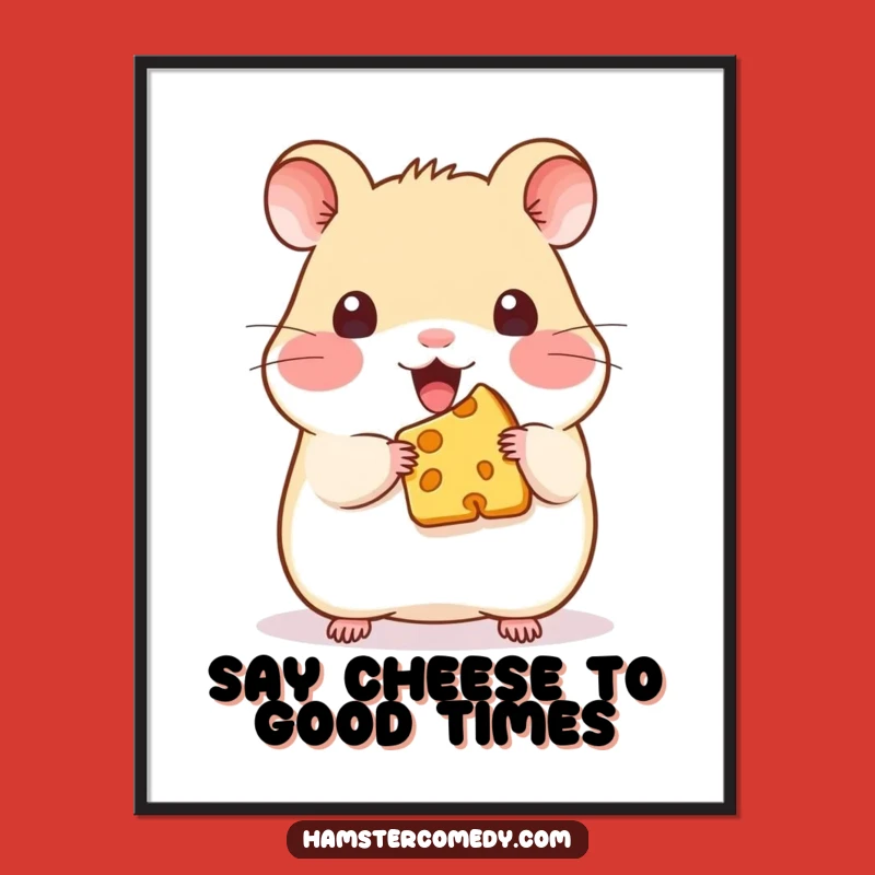 Funny Hamster Art Print: Free Printable Cheesy Kawaii Downloadable Art for a Smile