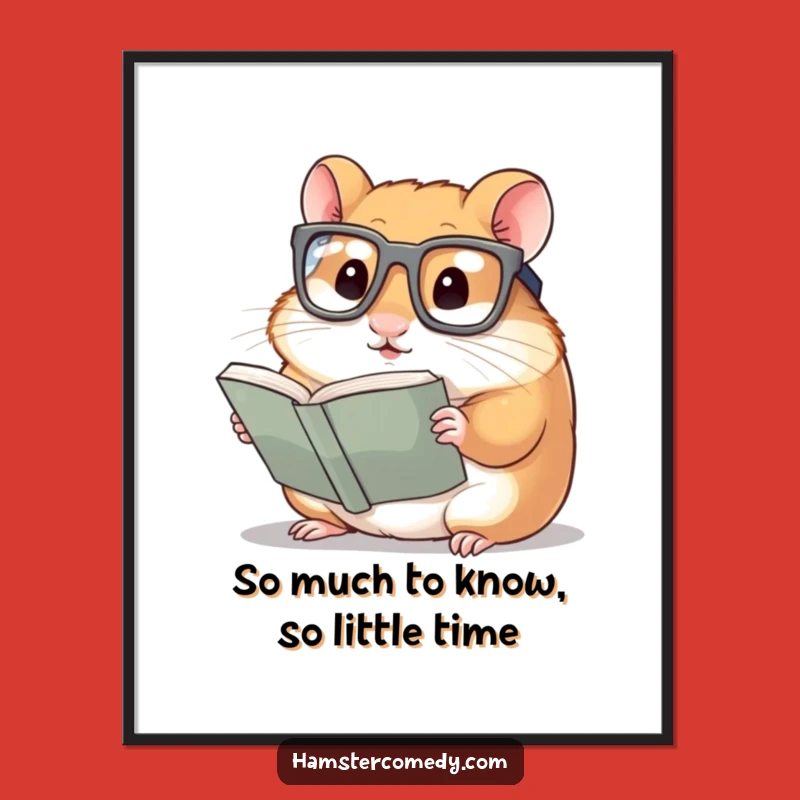 Free Printable Wall Art: Studious Hamster, Intellectual Downloadable Art