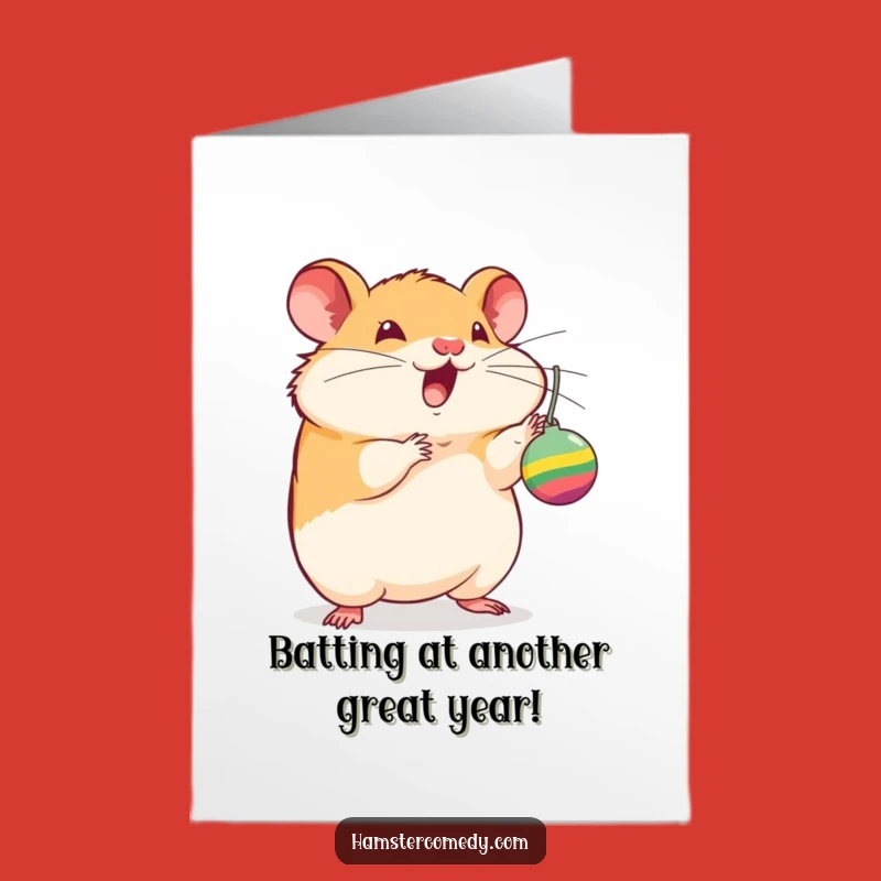 Free Printable Birthday Card: Excited Hamster Toy Fun, Funny Downloadable Gift